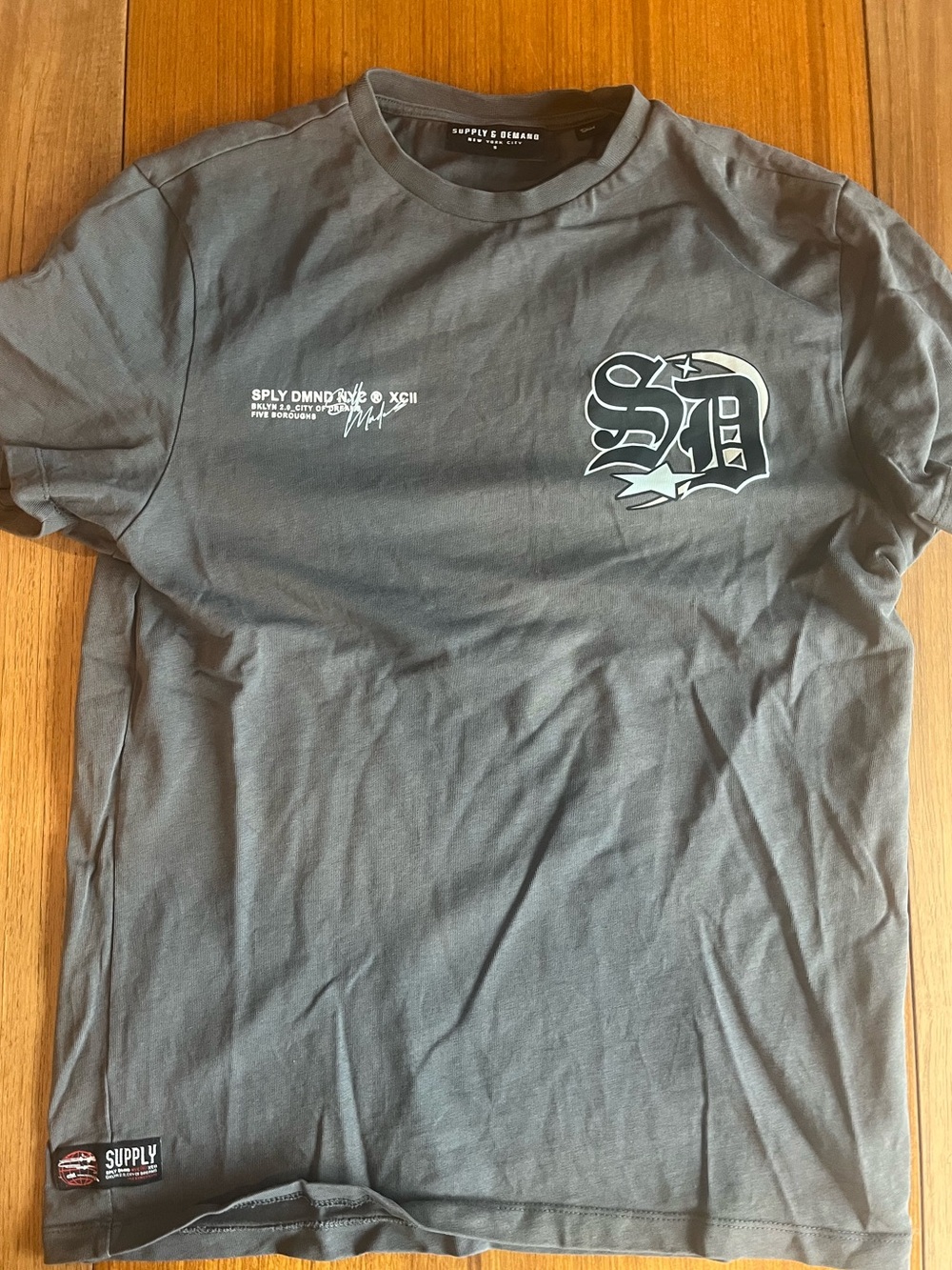 Men's “Supply and Demand” Gray Graphic Tee